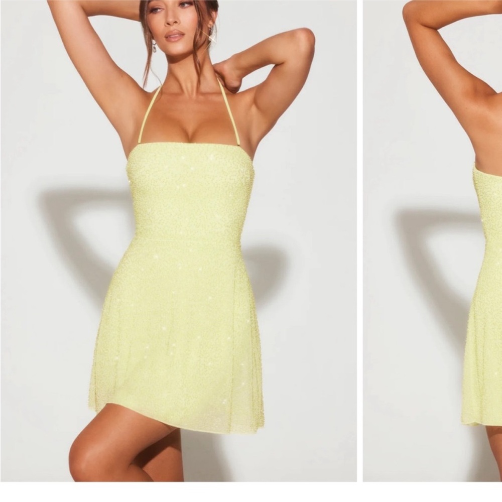 Oh Polly Salerno green embellished dress